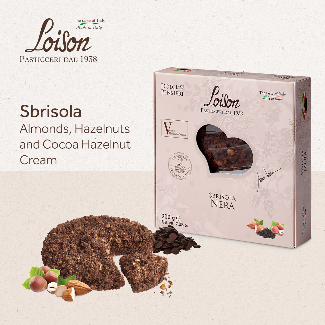 Loison Sbrisola Cake Almonds, Hazelnuts and Cocoa Hazelnut Cream | 200g
